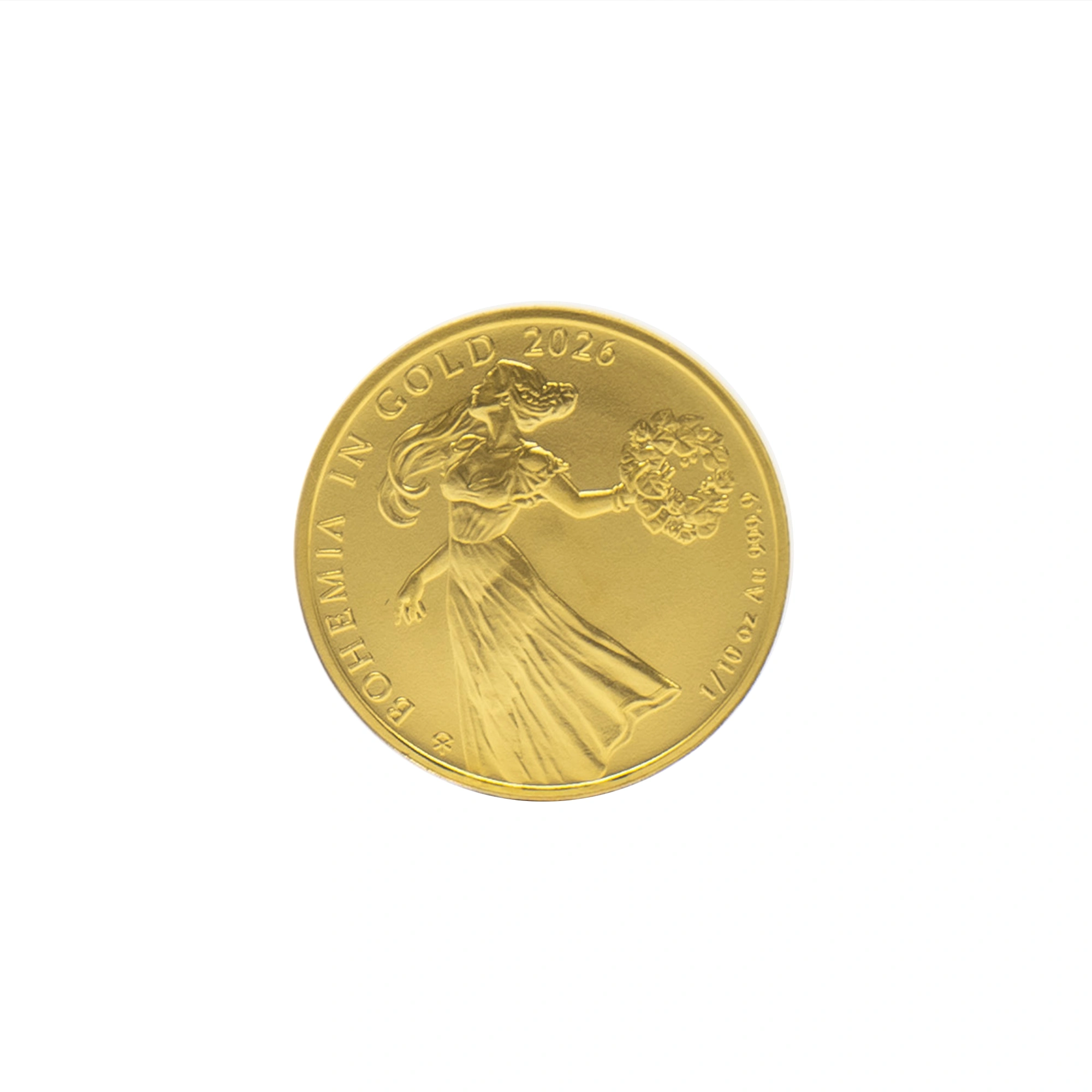 Sada pěti zlatých investičních mincí 1/10 oz Bohemia in Gold Bullion 2026 Standard
